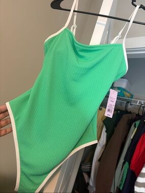 Green one piece bathing suit